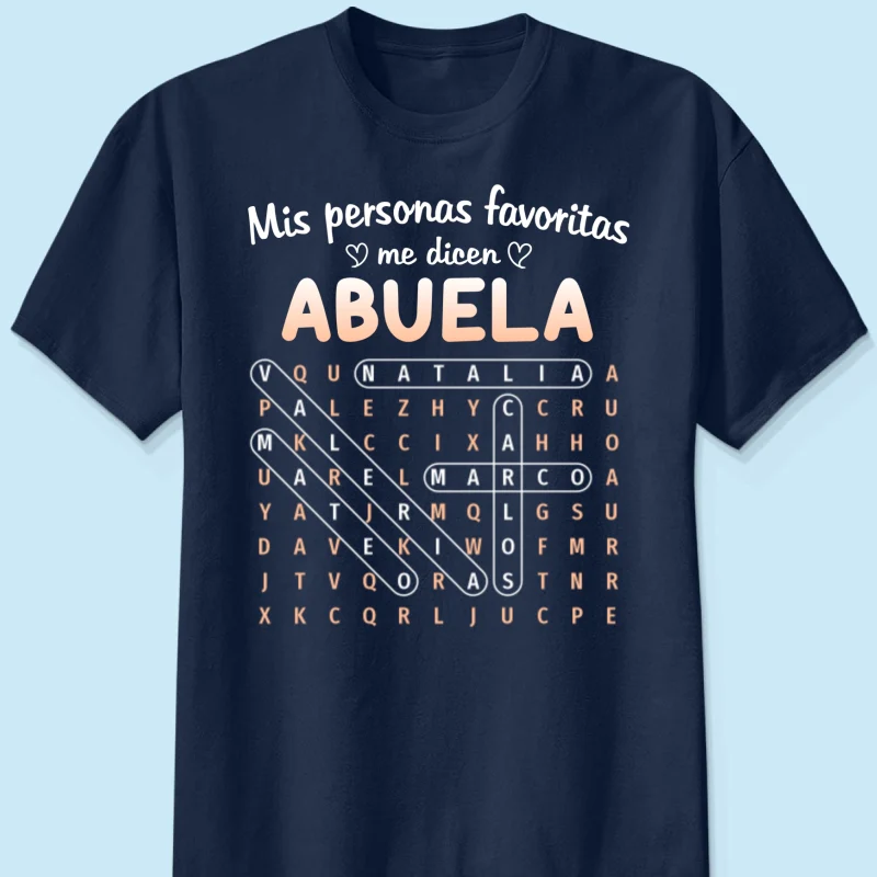 My Favorite People Call Me Abuela Word Search Puzzle - Personalized Shirt - Mother's Day Gift for Spanish Grandma - Image 15