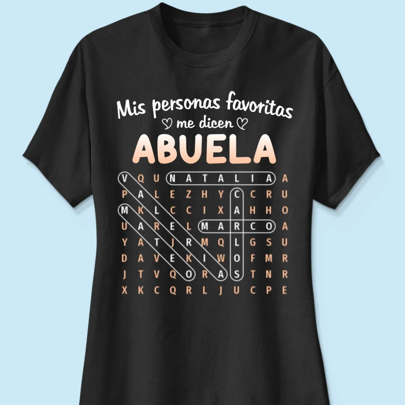 My Favorite People Call Me Abuela Word Search Puzzle - Personalized Shirt - Mother's Day Gift for Spanish Grandma - Image 18