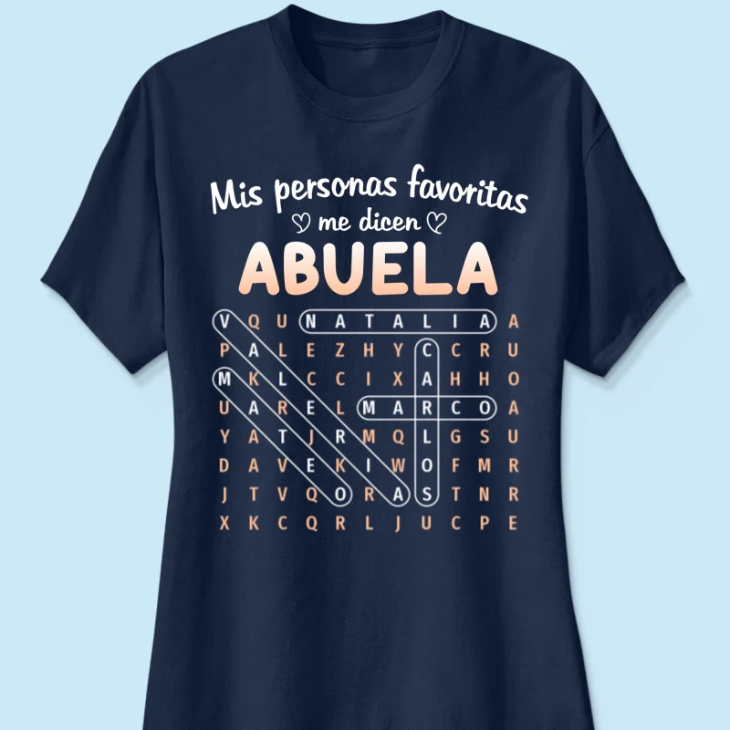 My Favorite People Call Me Abuela Word Search Puzzle - Personalized Shirt - Mother's Day Gift for Spanish Grandma - Image 19