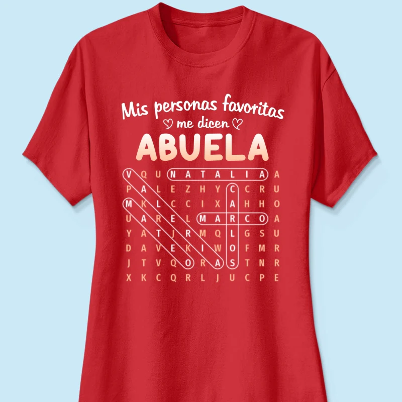 My Favorite People Call Me Abuela Word Search Puzzle - Personalized Shirt - Mother's Day Gift for Spanish Grandma - Image 21