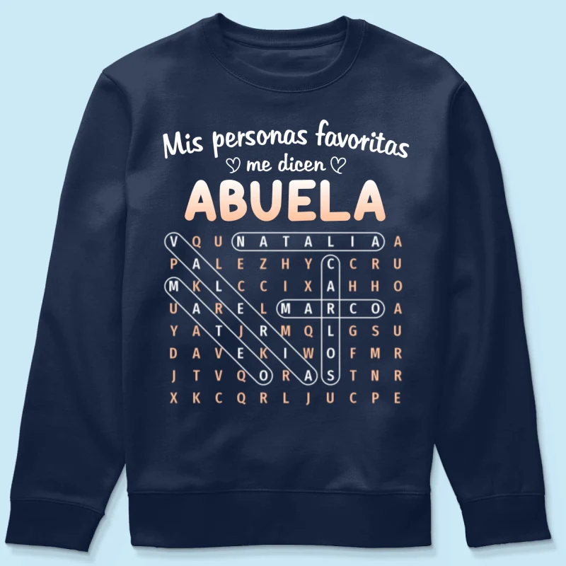 My Favorite People Call Me Abuela Word Search Puzzle - Personalized Shirt - Mother's Day Gift for Spanish Grandma - Image 23