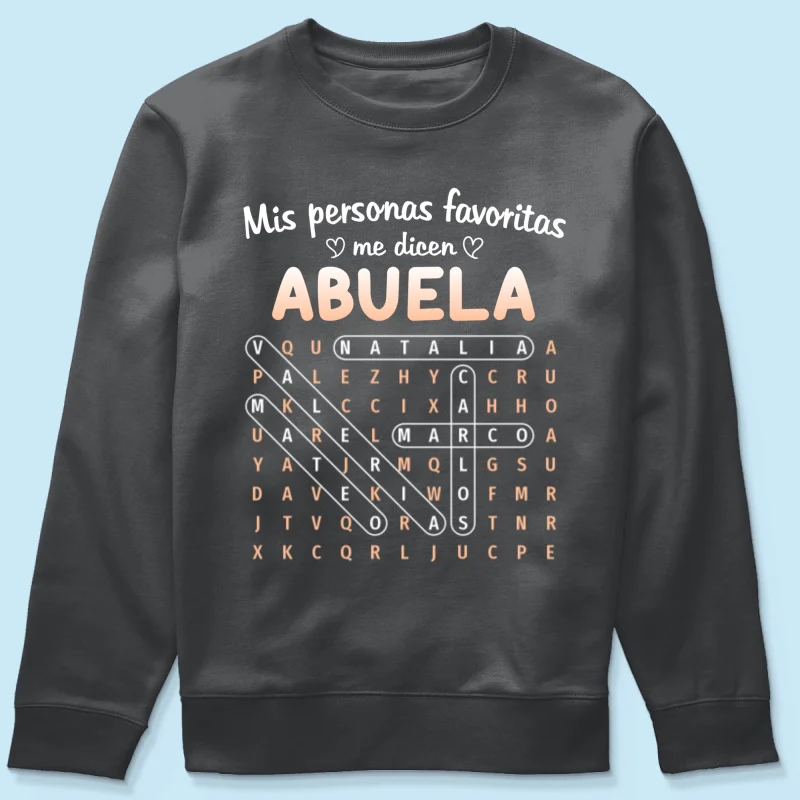 My Favorite People Call Me Abuela Word Search Puzzle - Personalized Shirt - Mother's Day Gift for Spanish Grandma - Image 24