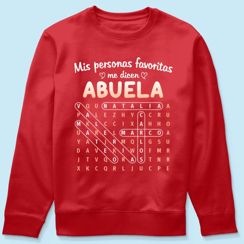 My Favorite People Call Me Abuela Word Search Puzzle - Personalized Shirt - Mother's Day Gift for Spanish Grandma - Image 25