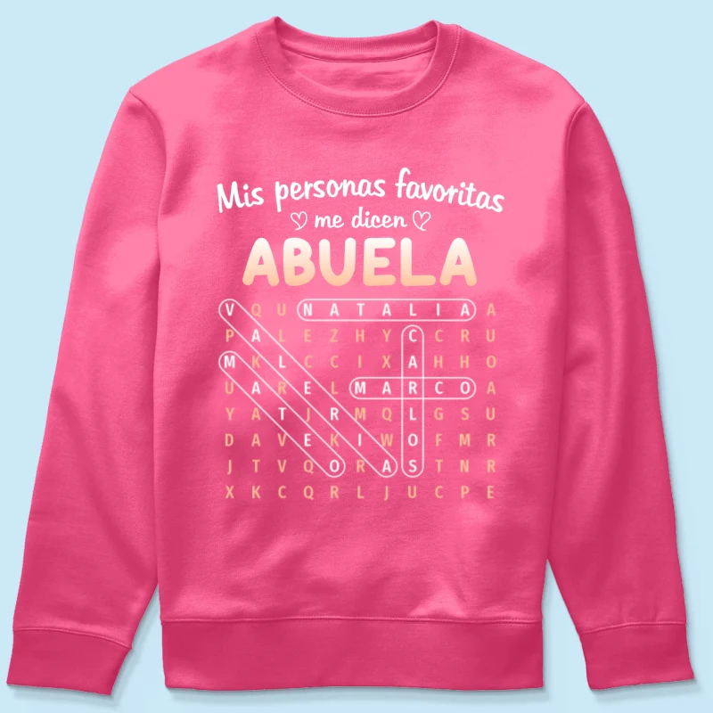 My Favorite People Call Me Abuela Word Search Puzzle - Personalized Shirt - Mother's Day Gift for Spanish Grandma - Image 26