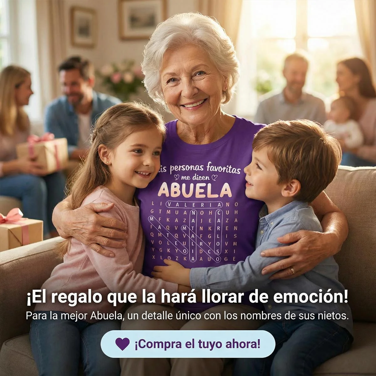My Favorite People Call Me Abuela Word Search Puzzle - Personalized Shirt - Mother's Day Gift for Spanish Grandma - Image 3
