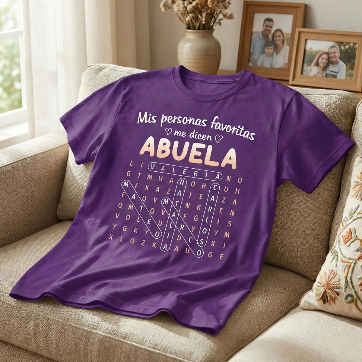 My Favorite People Call Me Abuela Word Search Puzzle - Personalized Shirt - Mother's Day Gift for Spanish Grandma - Image 4