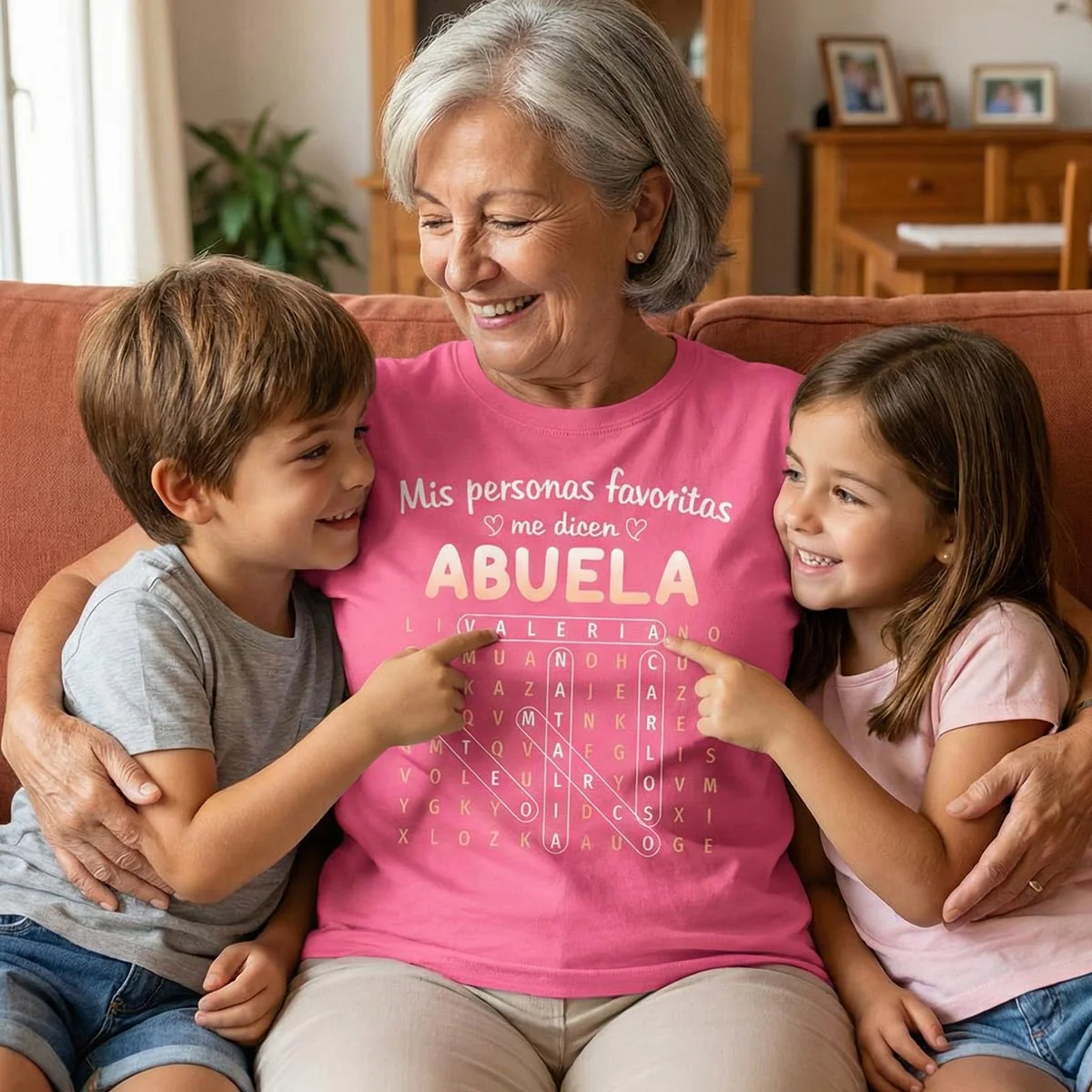 My Favorite People Call Me Abuela Word Search Puzzle - Personalized Shirt - Mother's Day Gift for Spanish Grandma - Image 6