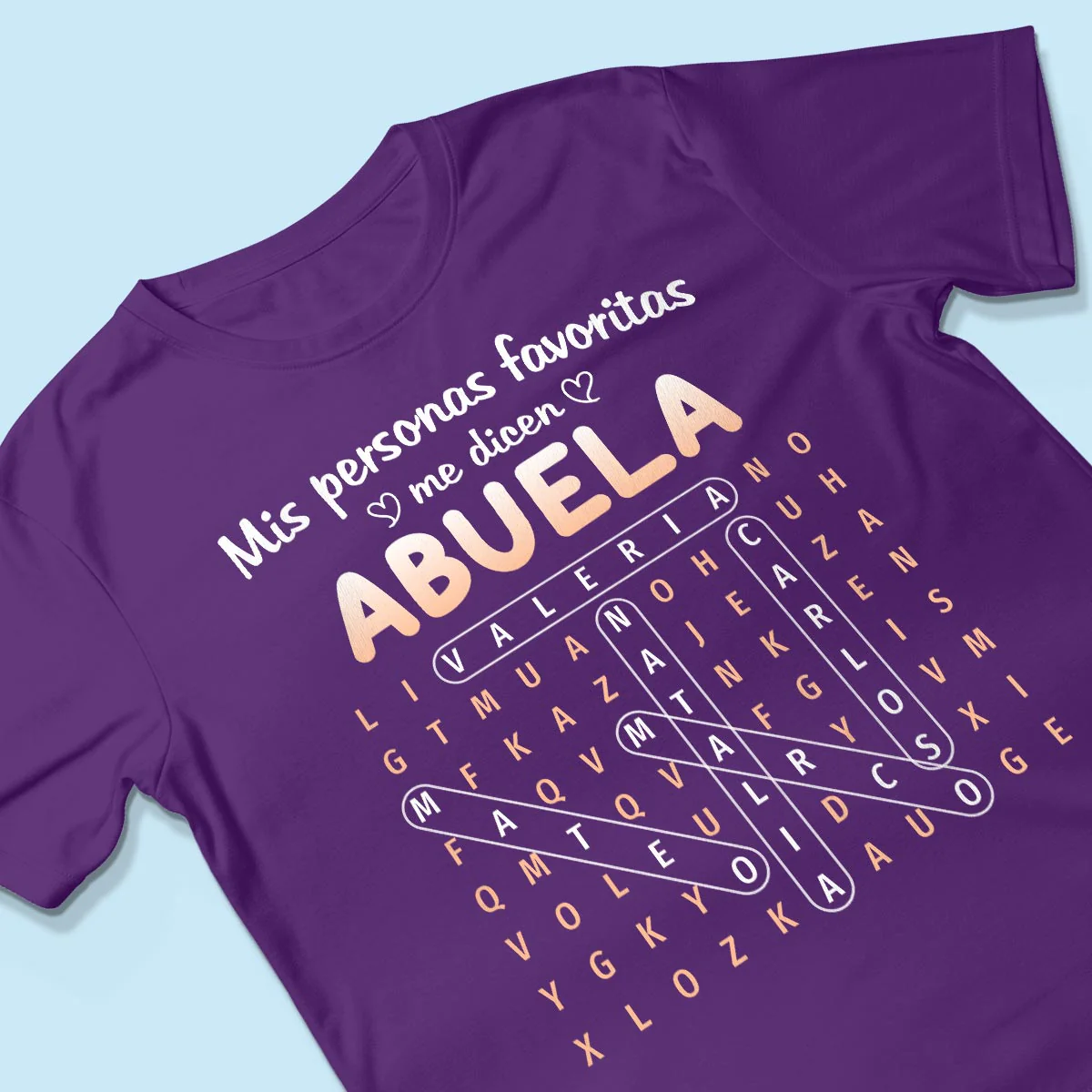 My Favorite People Call Me Abuela Word Search Puzzle - Personalized Shirt - Mother's Day Gift for Spanish Grandma - Image 8