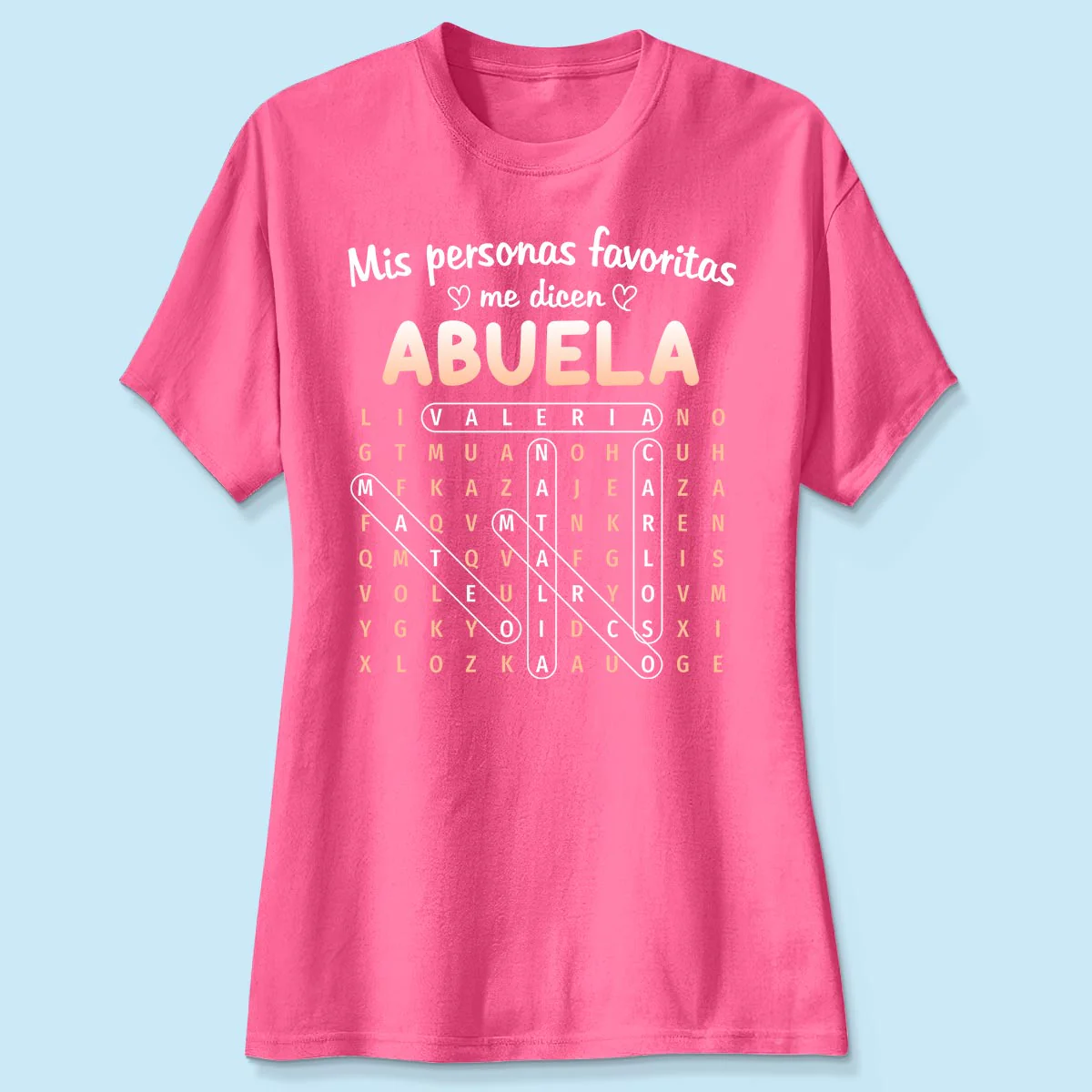 My Favorite People Call Me Abuela Word Search Puzzle - Personalized Shirt - Mother's Day Gift for Spanish Grandma - Image 9