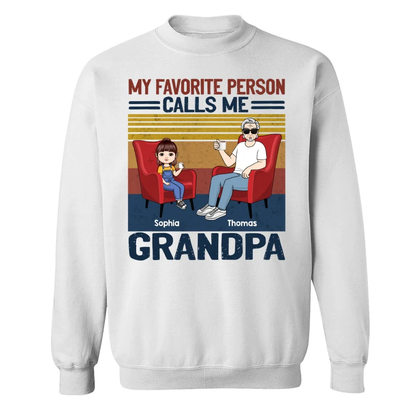 My Favorite People Call Me Dad Grandma Sitting Man Kids Personalized Shirt - Image 17