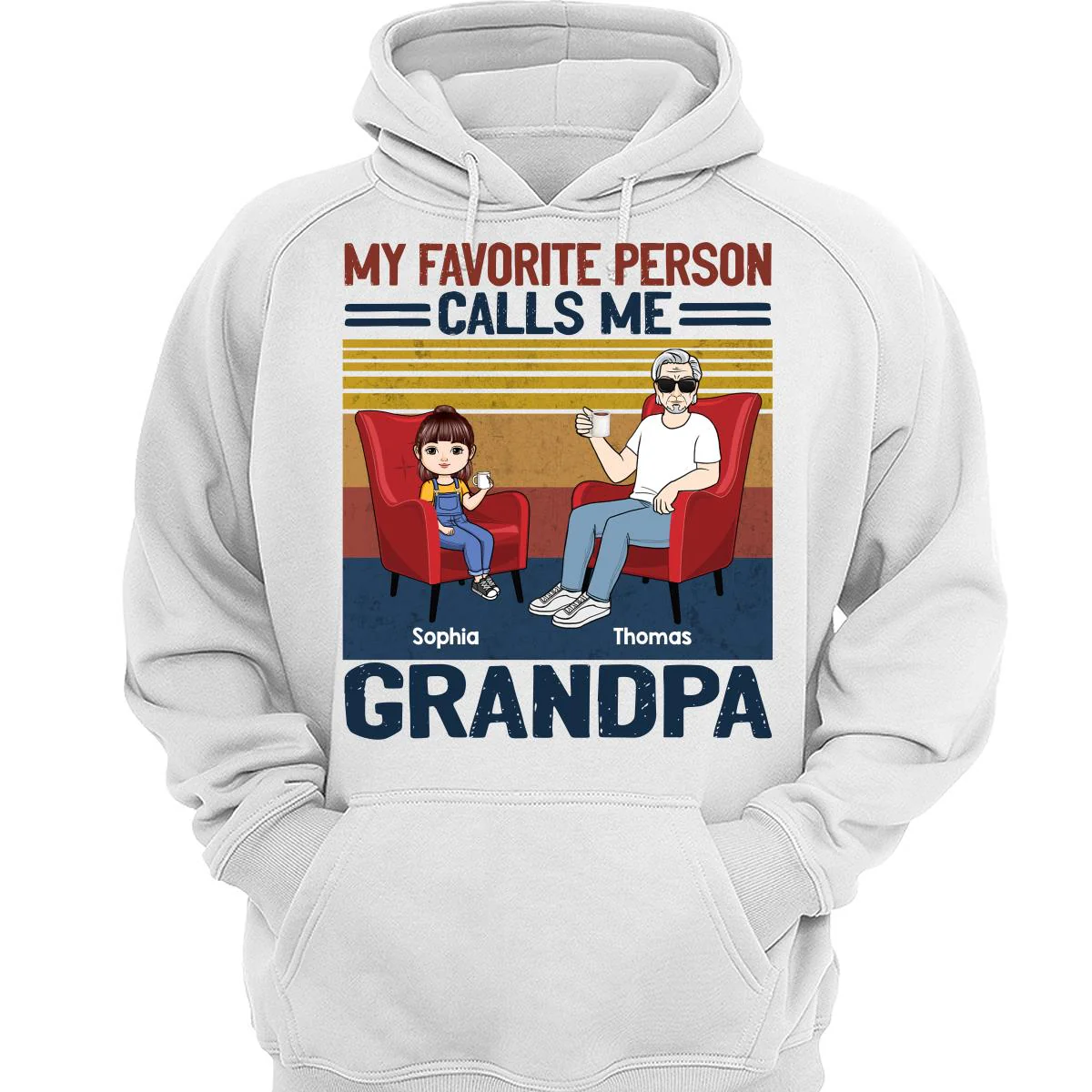 My Favorite People Call Me Dad Grandma Sitting Man Kids Personalized Shirt - Image 3