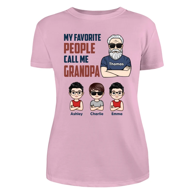 My Favorite People Call Me Dad Grandpa Man And Kids Personalized Shirt - Image 11
