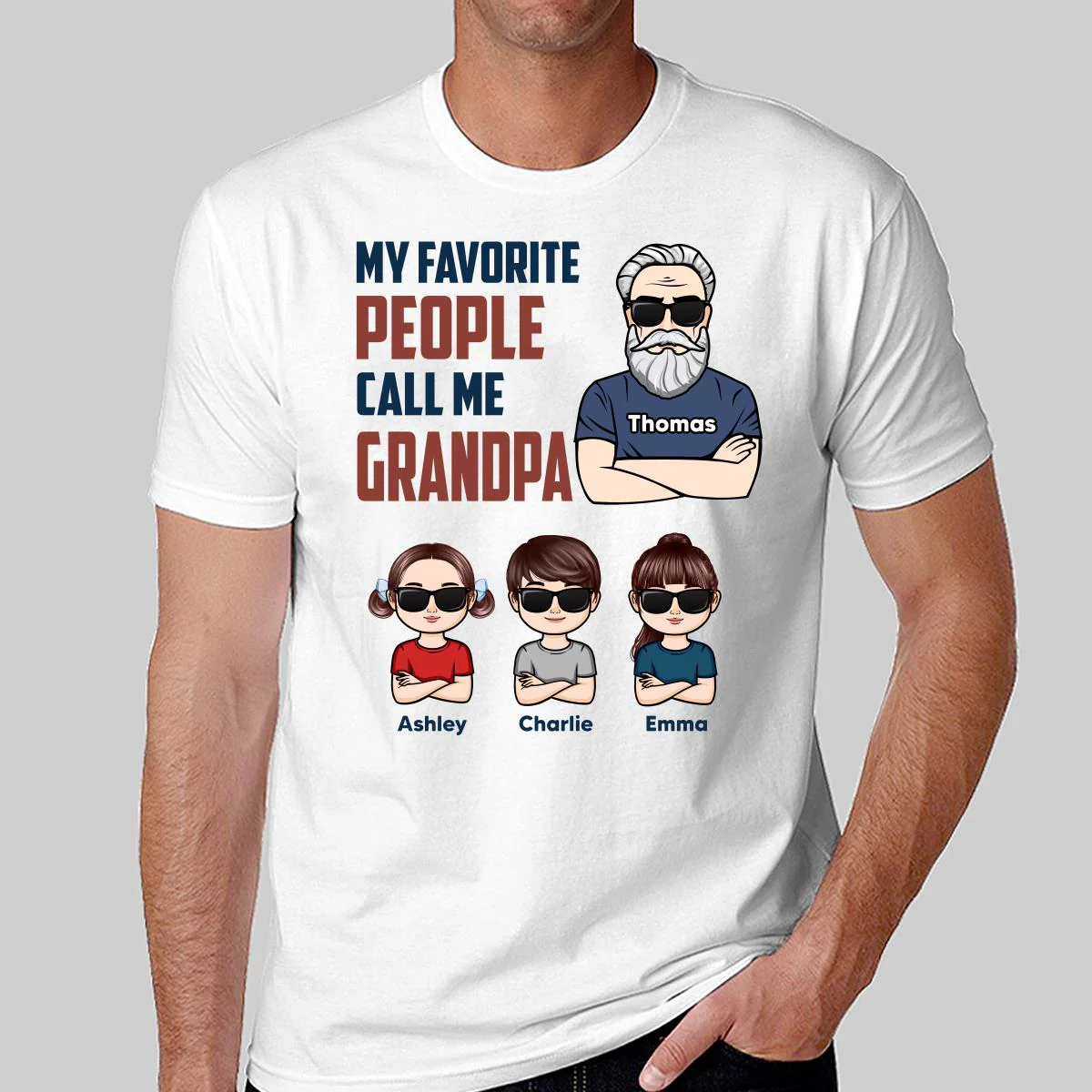 My Favorite People Call Me Dad Grandpa Man And Kids Personalized Shirt - Image 2