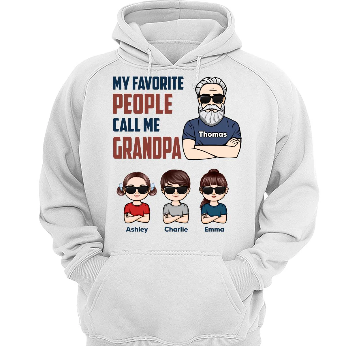 My Favorite People Call Me Dad Grandpa Man And Kids Personalized Shirt - Image 3