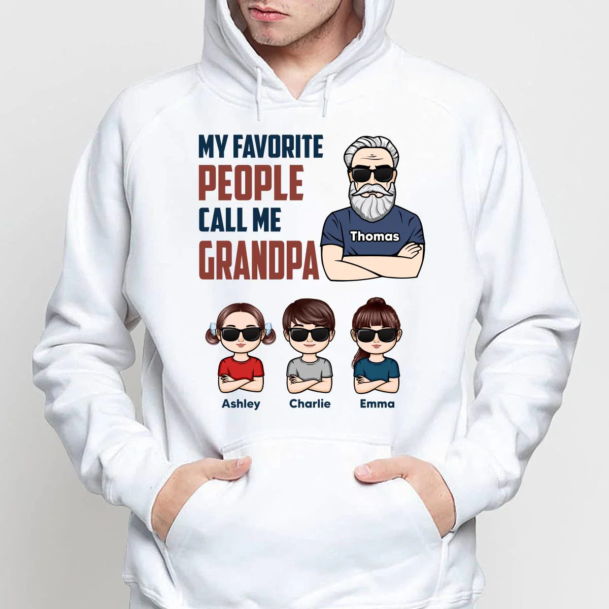 My Favorite People Call Me Dad Grandpa Man And Kids Personalized Shirt - Image 4