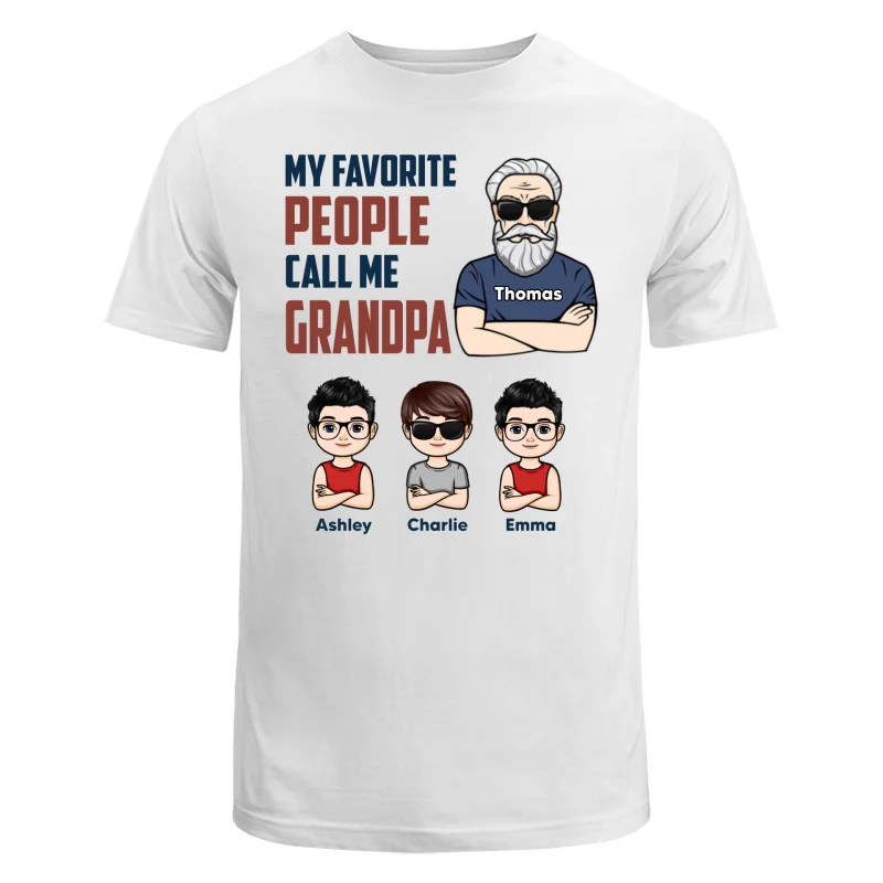 My Favorite People Call Me Dad Grandpa Man And Kids Personalized Shirt - Image 5