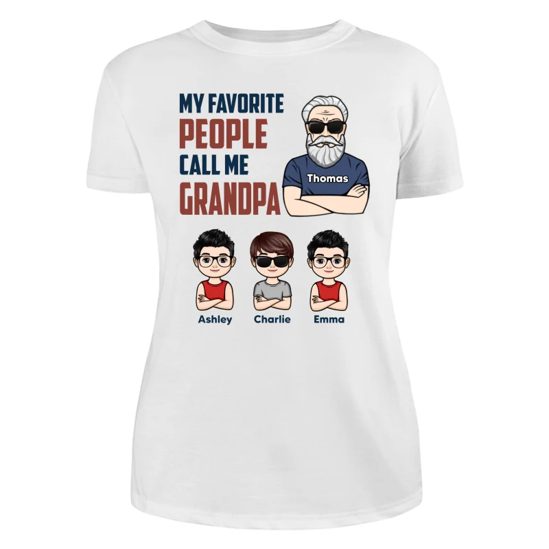My Favorite People Call Me Dad Grandpa Man And Kids Personalized Shirt - Image 9