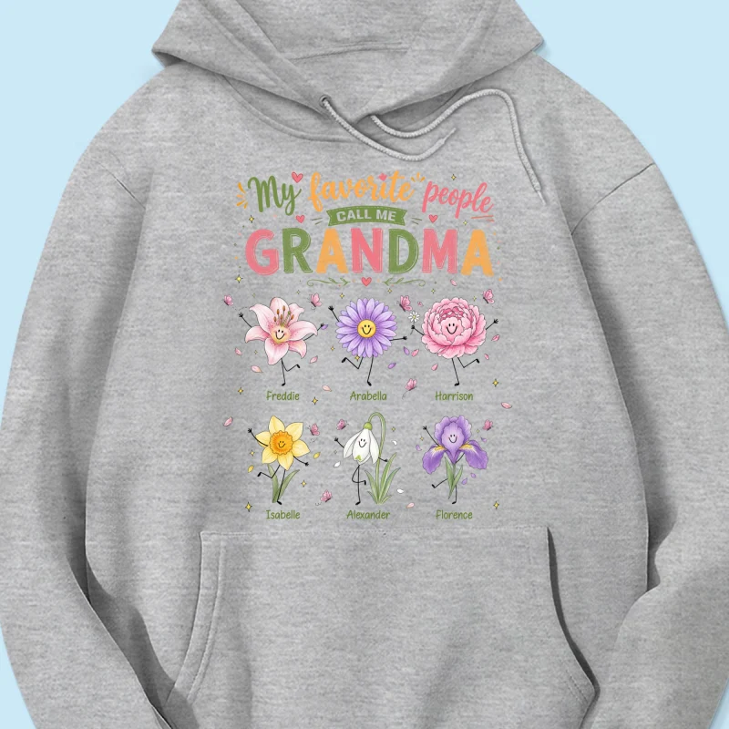 My Favorite People Call Me Grandma Cute Doodle Birth Month Flower - Personalized Shirt - Heartfelt Gift For Grandma, Mom - Image 21