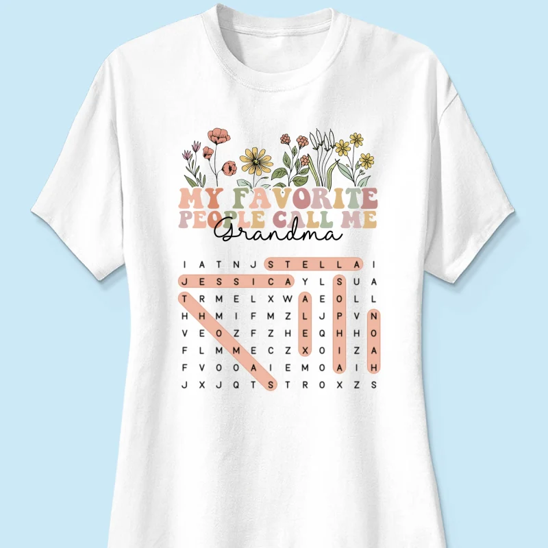My Favorite People Call Me Grandma Floral Word Search Puzzle - Personalized Shirt - Mother's Day Gift For Grandma Mom - Image 20