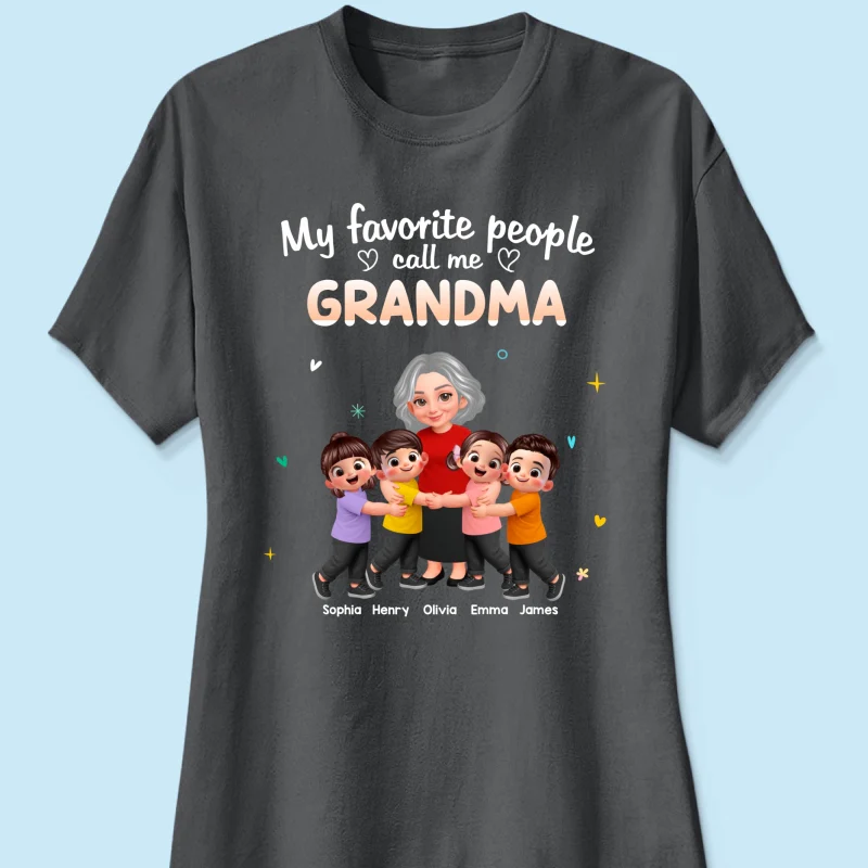 My Favorite People Call Me Grandma Happy Grandma Grandkids - Personalized Shirt - Gift For Grandma - Image 16