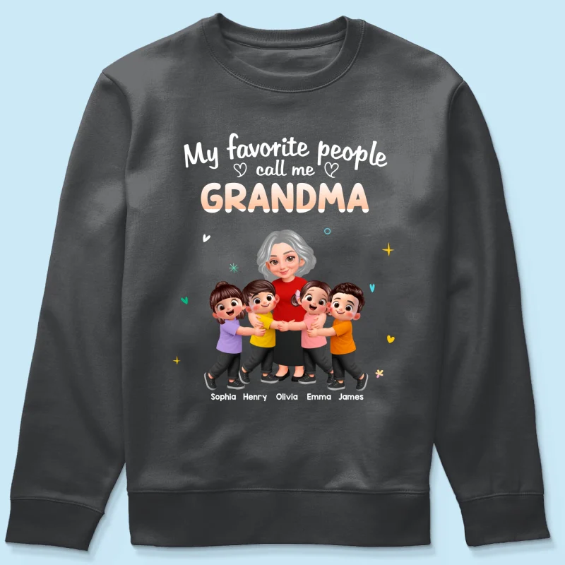 My Favorite People Call Me Grandma Happy Grandma Grandkids - Personalized Shirt - Gift For Grandma - Image 20