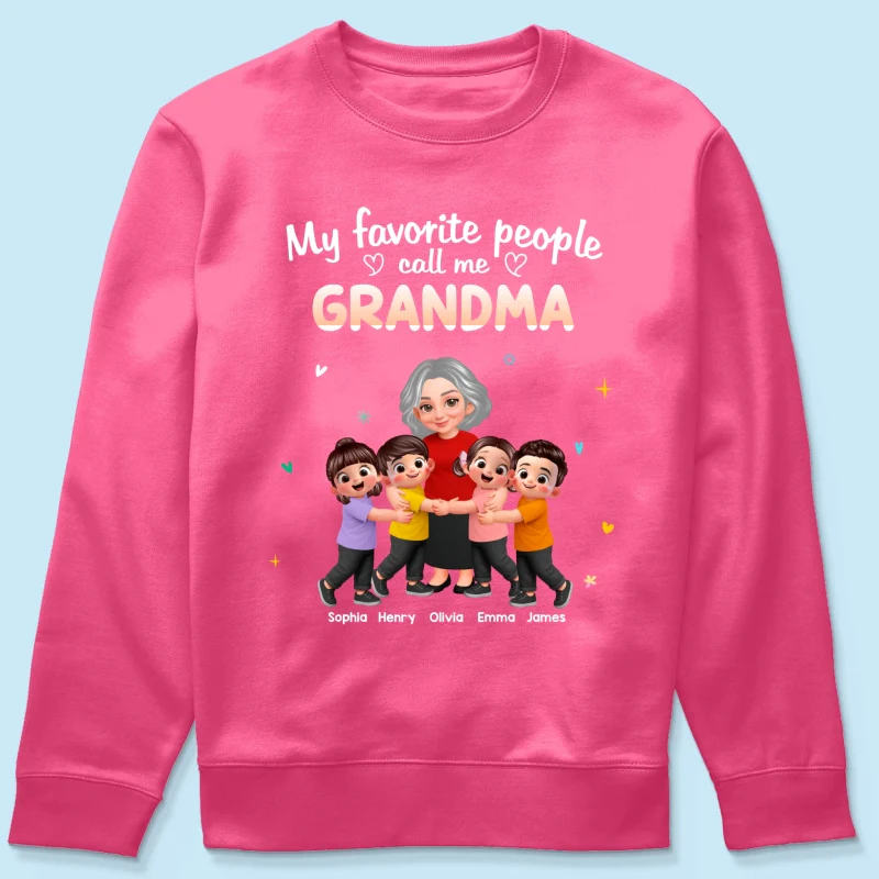 My Favorite People Call Me Grandma Happy Grandma Grandkids - Personalized Shirt - Gift For Grandma - Image 21