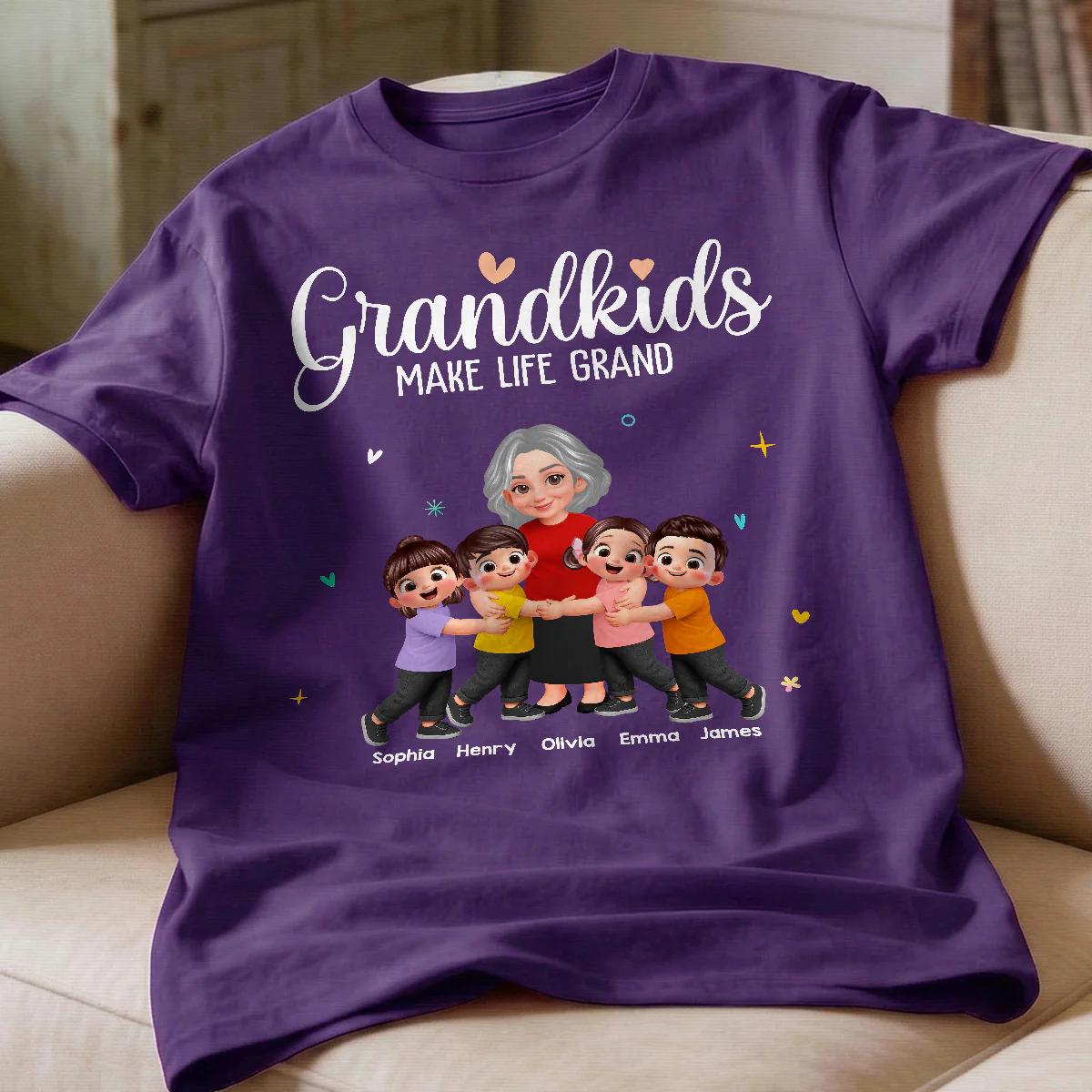 My Favorite People Call Me Grandma Happy Grandma Grandkids - Personalized Shirt - Gift For Grandma - Image 4
