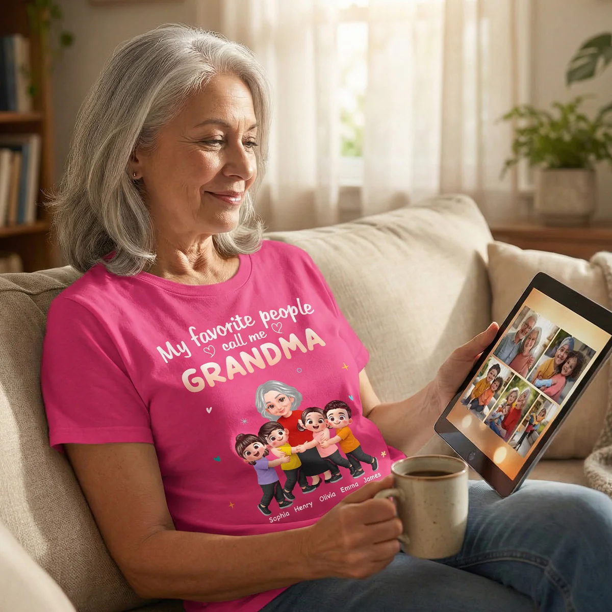 My Favorite People Call Me Grandma Happy Grandma Grandkids - Personalized Shirt - Gift For Grandma - Image 5