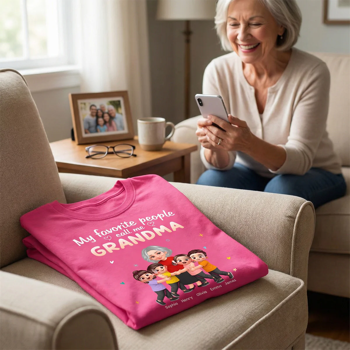 My Favorite People Call Me Grandma Happy Grandma Grandkids - Personalized Shirt - Gift For Grandma - Image 7
