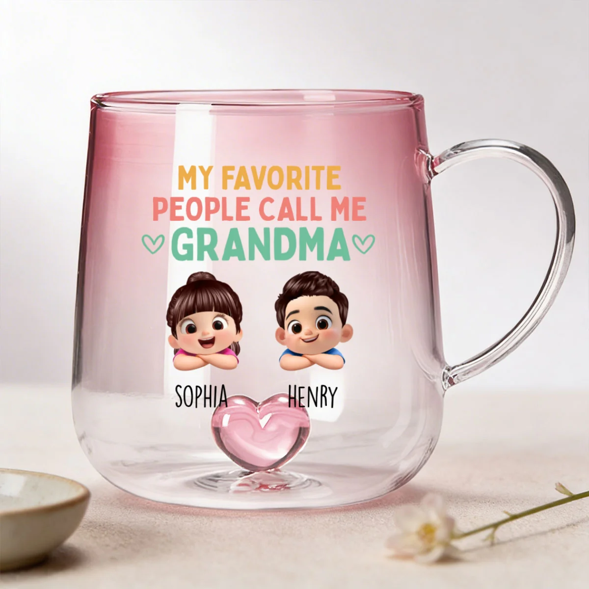 My Favorite People Call Me Grandma - Personalized Glass Mug - Heartfelt Mother's Day Gift for Grandma, Wife - Image 10