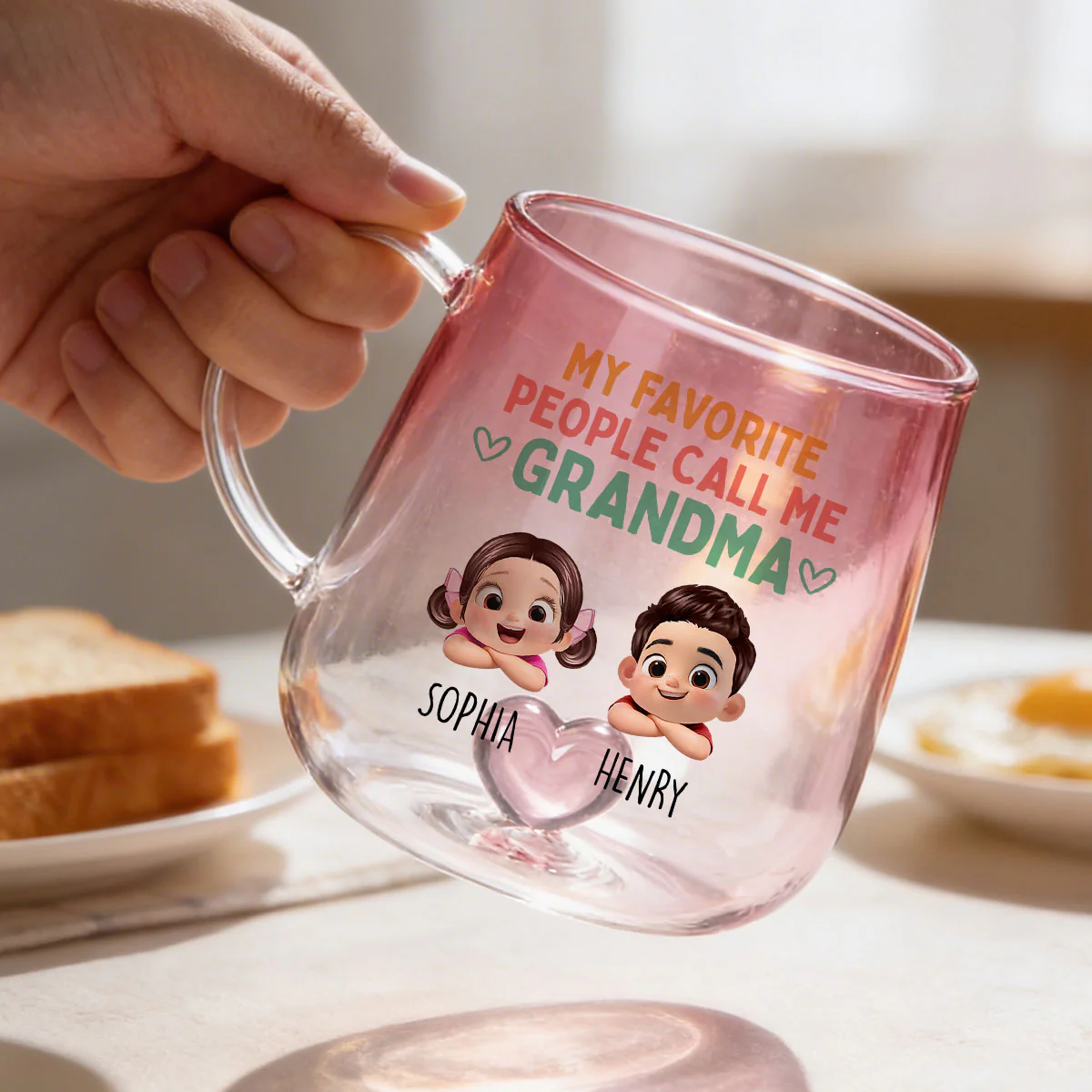 My Favorite People Call Me Grandma - Personalized Glass Mug - Heartfelt Mother's Day Gift for Grandma, Wife - Image 6