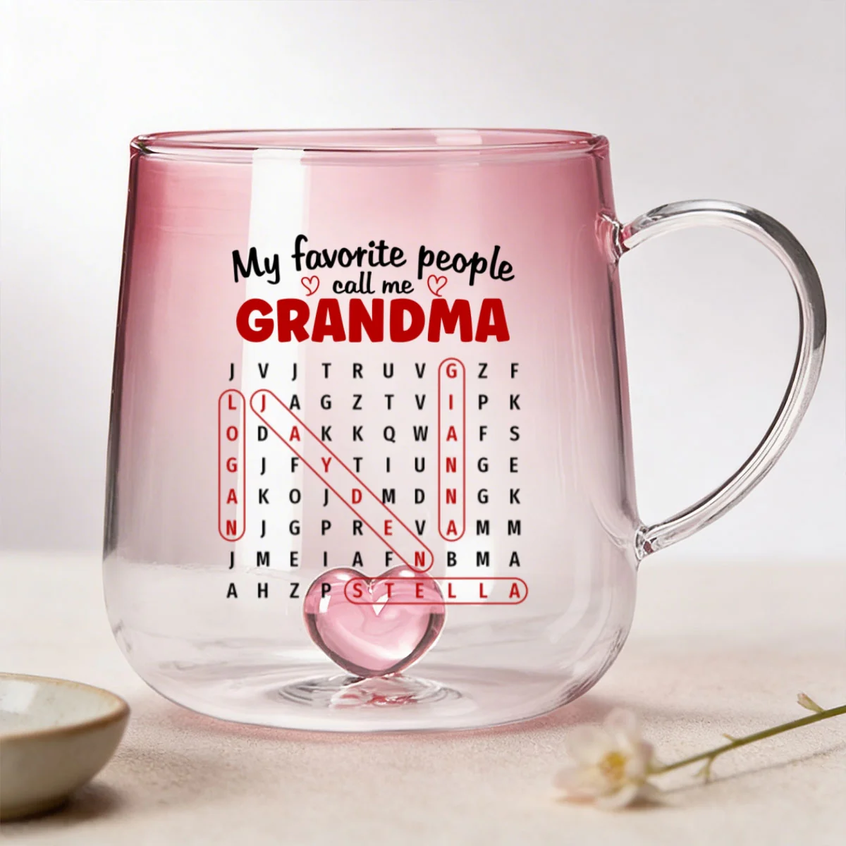 My Favorite People Call Me Grandma - Personalized Glass Mug - Mother's Day Gift for Mom, Grandma - Image 10