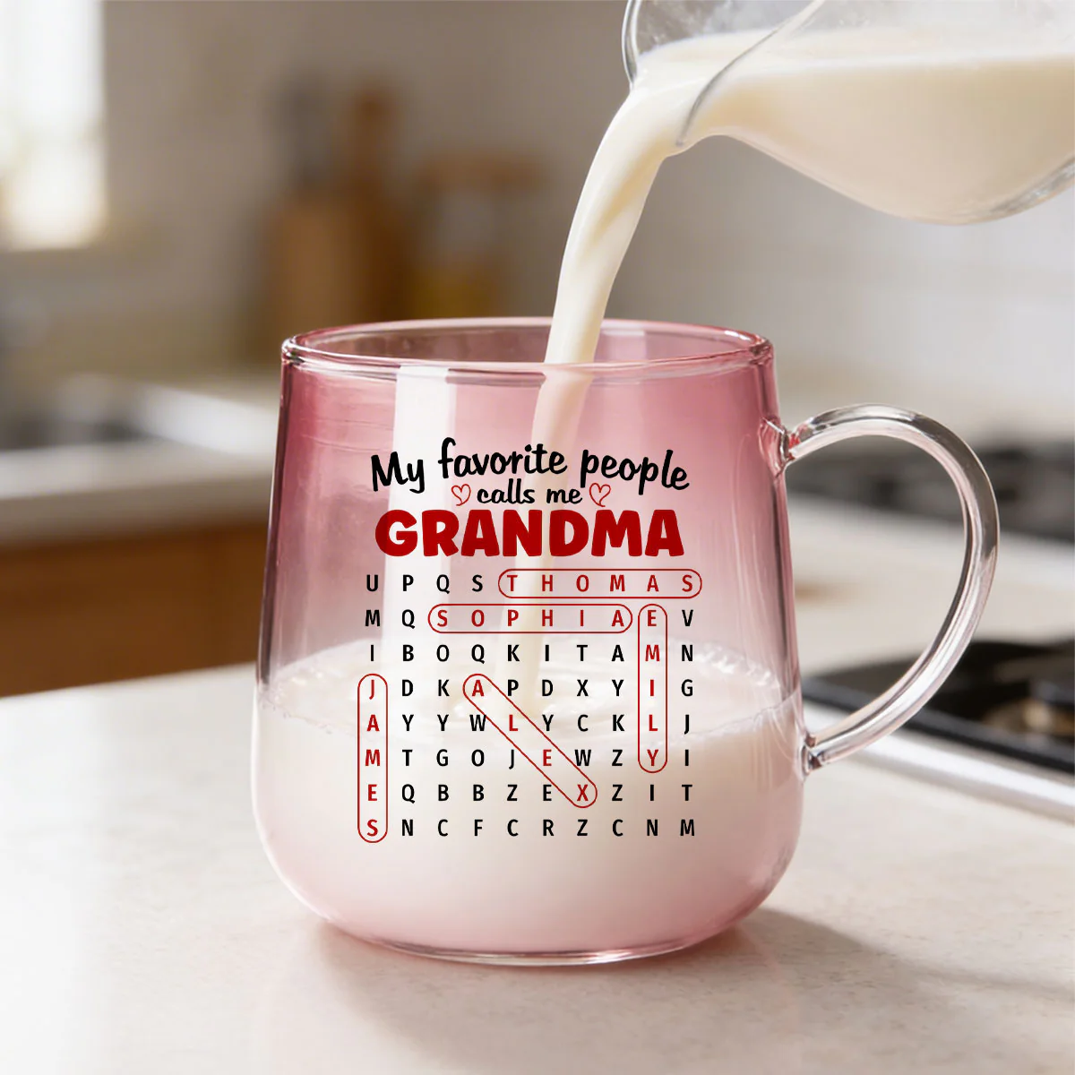My Favorite People Call Me Grandma - Personalized Glass Mug - Mother's Day Gift for Mom, Grandma - Image 4