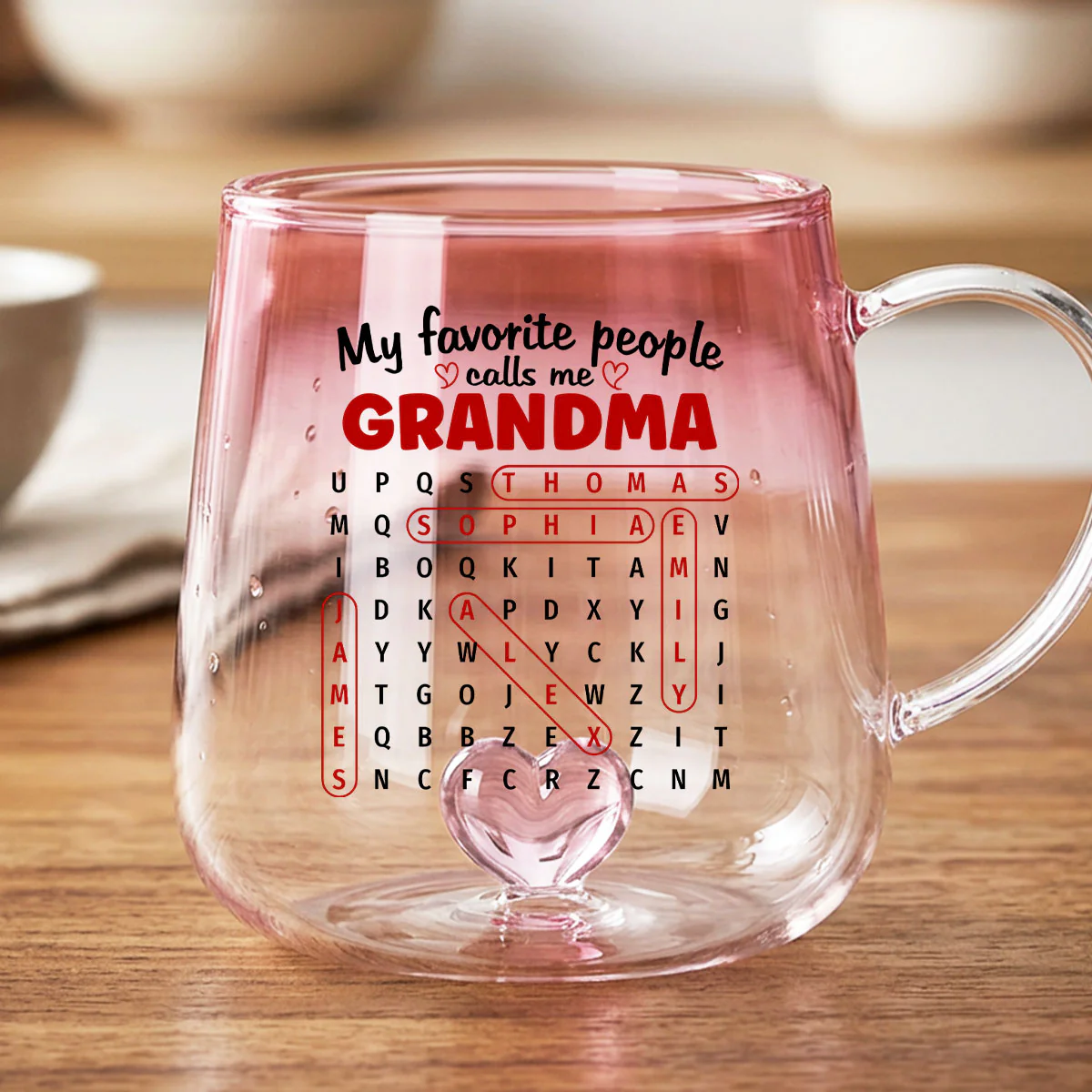 My Favorite People Call Me Grandma - Personalized Glass Mug - Mother's Day Gift for Mom, Grandma - Image 6