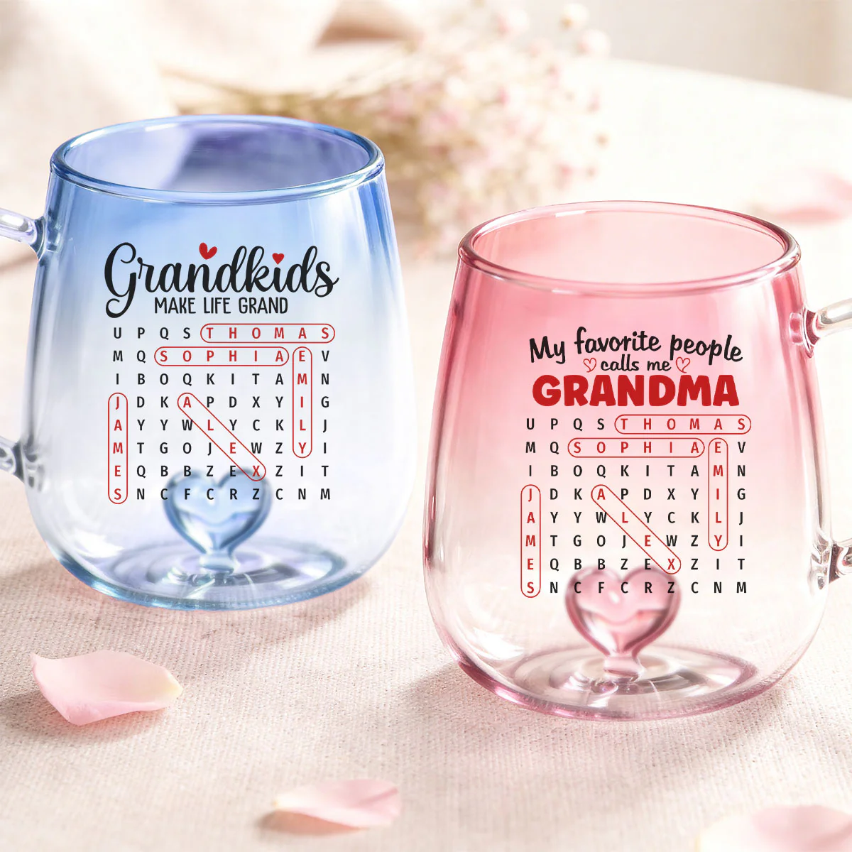 My Favorite People Call Me Grandma - Personalized Glass Mug - Mother's Day Gift for Mom, Grandma - Image 7