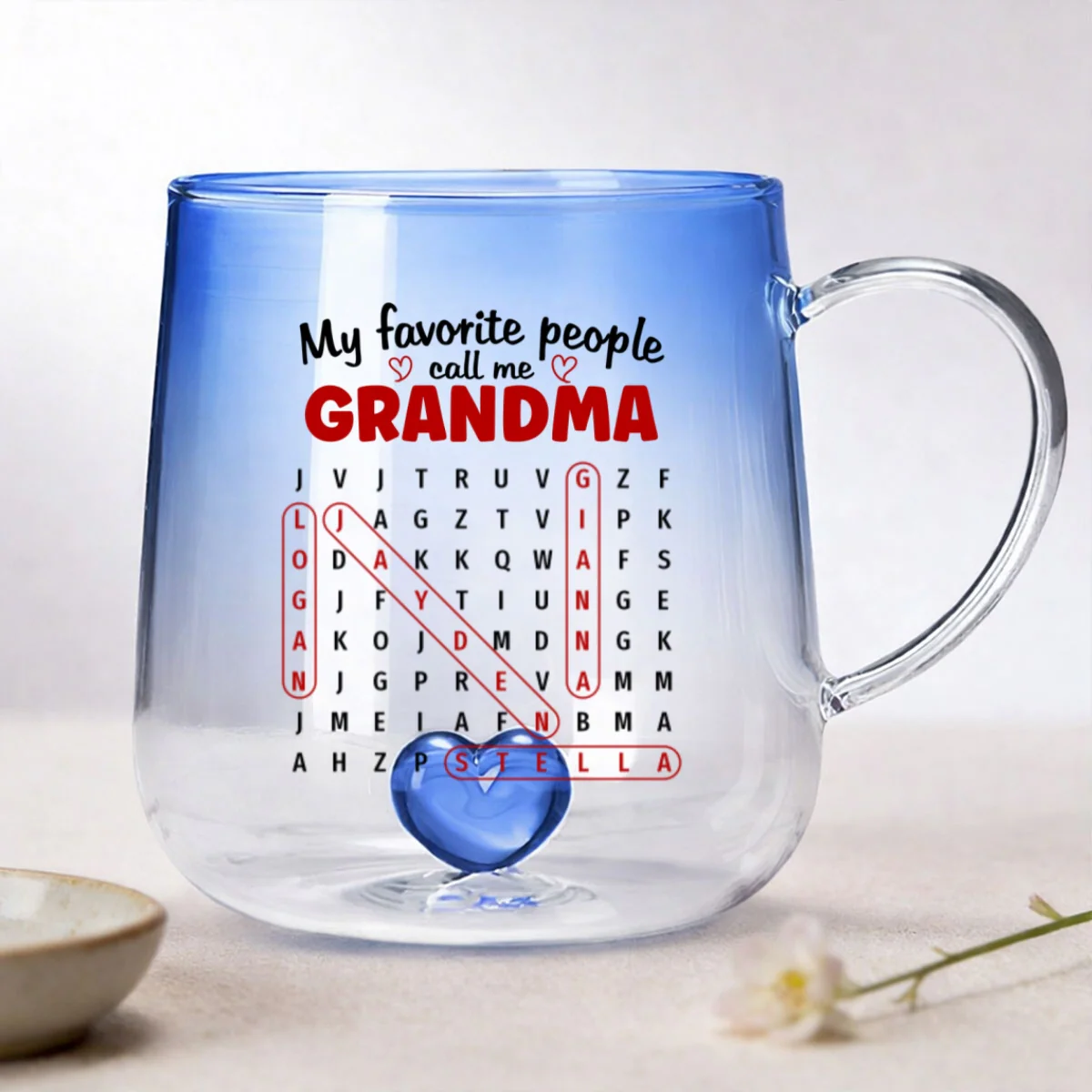 My Favorite People Call Me Grandma - Personalized Glass Mug - Mother's Day Gift for Mom, Grandma - Image 9