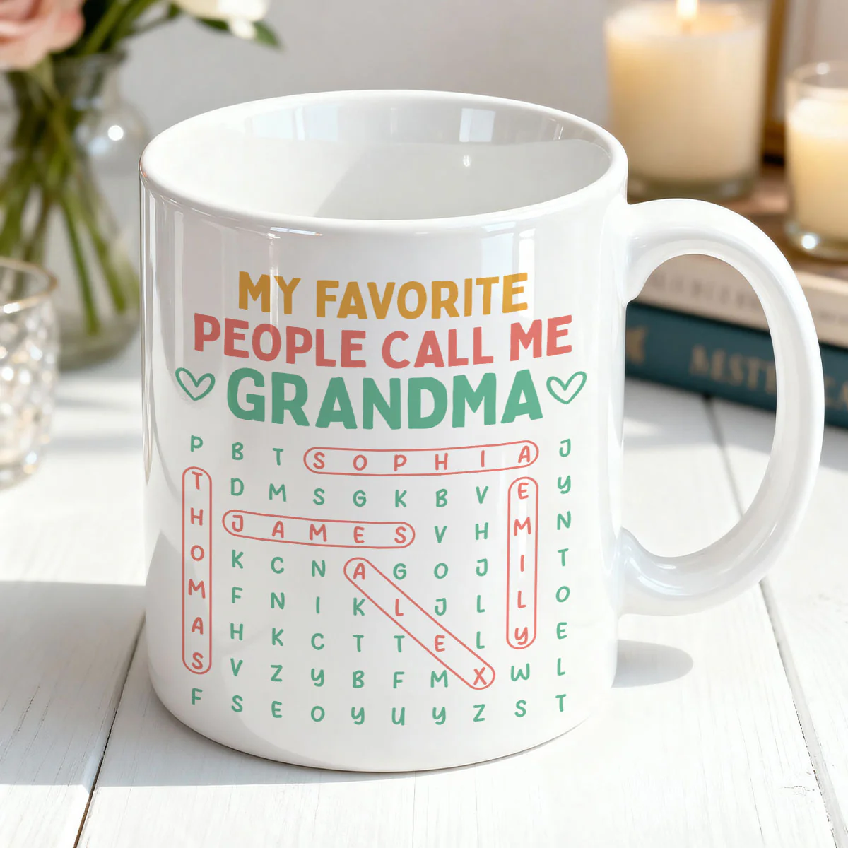 My Favorite People Call Me Grandma Word Search Puzzle - Personalized Mug - Heartfelt Mother's Day Gift for Grandma, Wife - Image 6