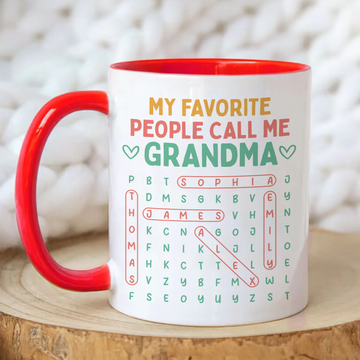 My Favorite People Call Me Grandma Word Search Puzzle - Personalized Mug - Heartfelt Mother's Day Gift for Grandma, Wife - Image 8