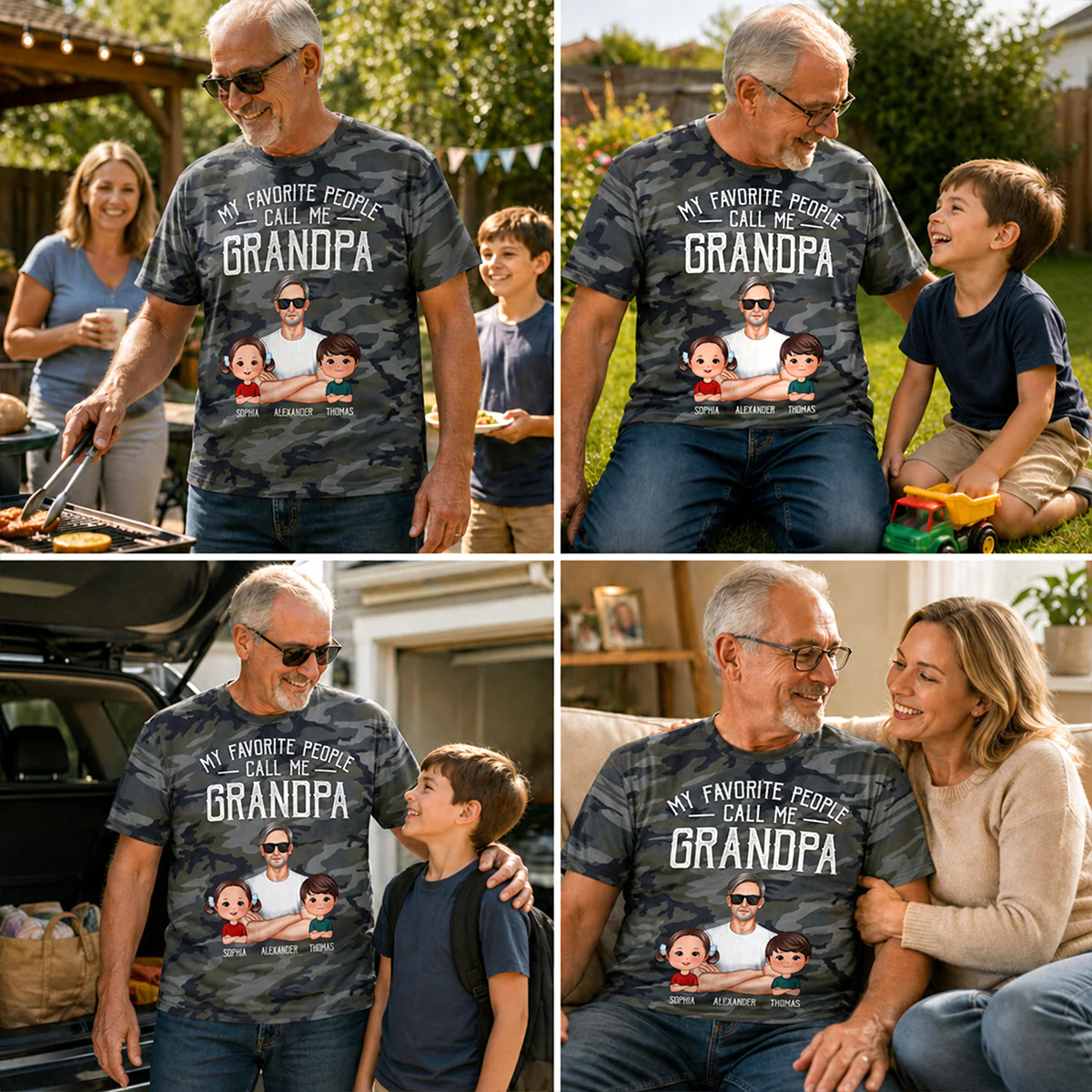My Favorite People Call Me Grandpa Camo Pattern - Personalized Shirt - Father's Day Gift For Husband, Dad, Grandpa - Image 4