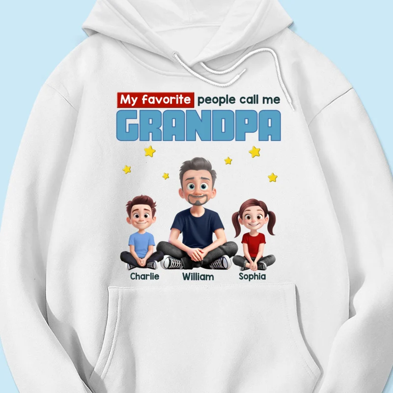 My Favorite People Call Me Grandpa Cartoon Funny Style Personalized Shirt, Gift For Grandpa - Image 10