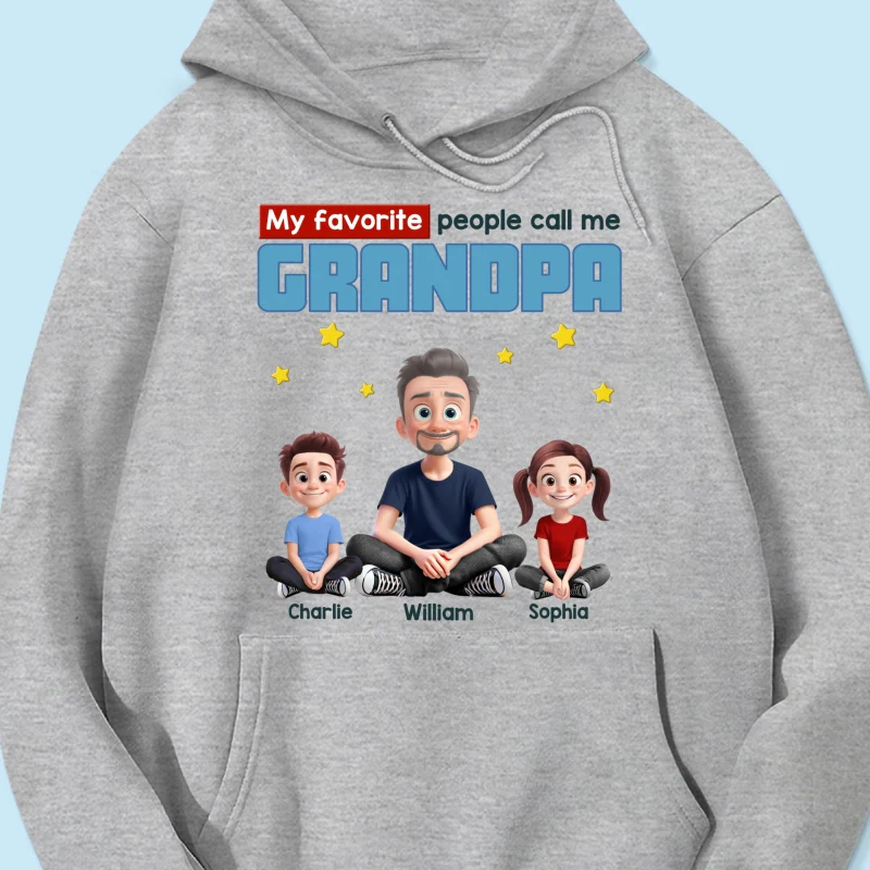 My Favorite People Call Me Grandpa Cartoon Funny Style Personalized Shirt, Gift For Grandpa - Image 11
