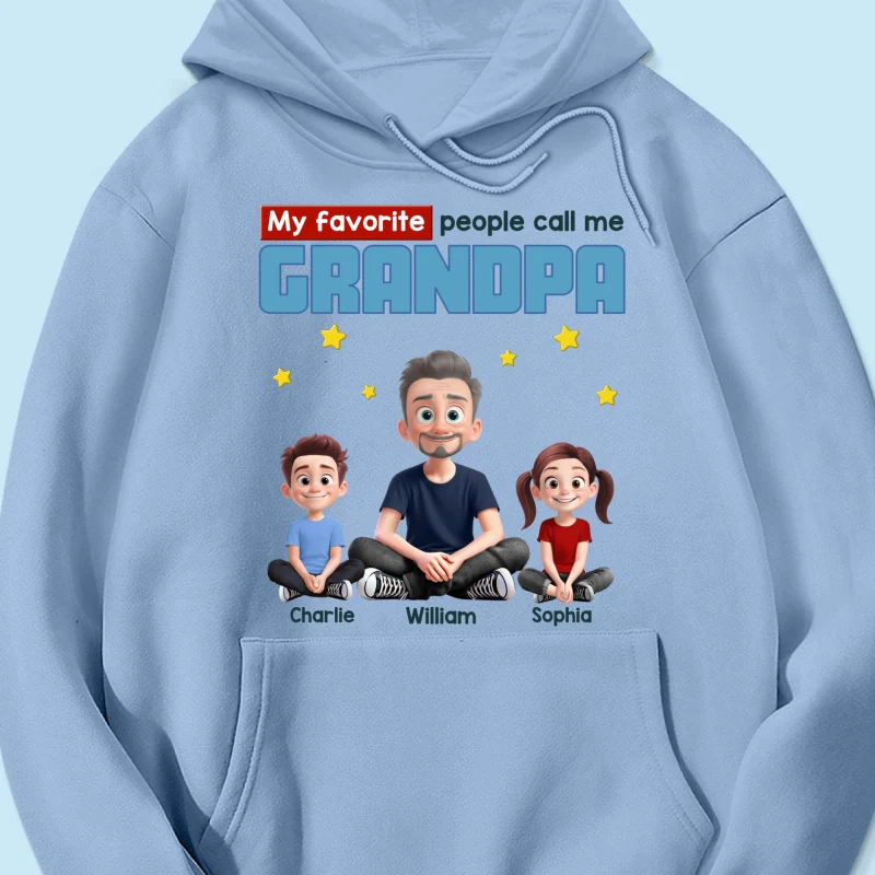 My Favorite People Call Me Grandpa Cartoon Funny Style Personalized Shirt, Gift For Grandpa - Image 13