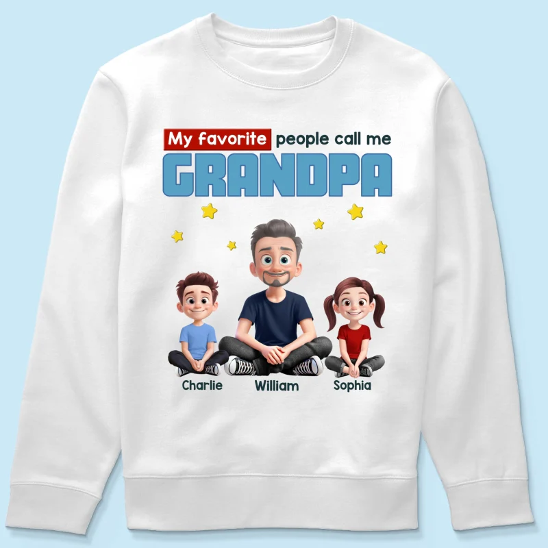 My Favorite People Call Me Grandpa Cartoon Funny Style Personalized Shirt, Gift For Grandpa - Image 14