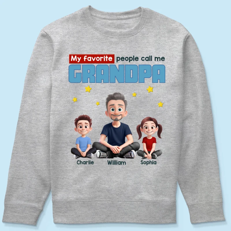 My Favorite People Call Me Grandpa Cartoon Funny Style Personalized Shirt, Gift For Grandpa - Image 15