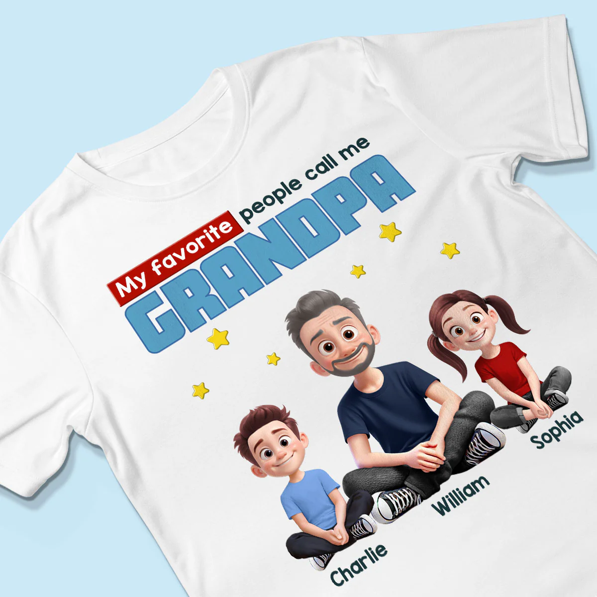 My Favorite People Call Me Grandpa Cartoon Funny Style Personalized Shirt, Gift For Grandpa - Image 3