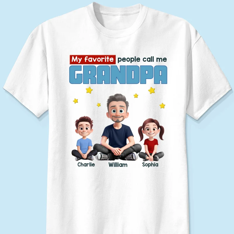 My Favorite People Call Me Grandpa Cartoon Funny Style Personalized Shirt, Gift For Grandpa - Image 6