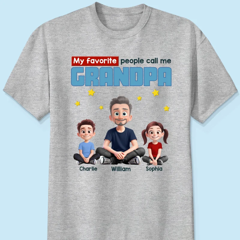 My Favorite People Call Me Grandpa Cartoon Funny Style Personalized Shirt, Gift For Grandpa - Image 7