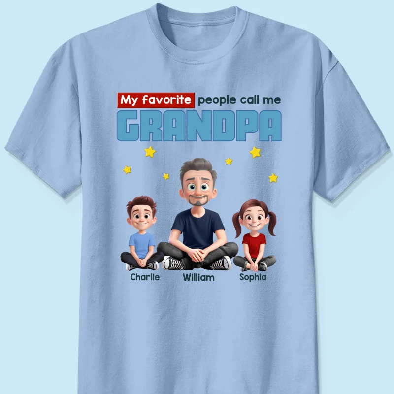 My Favorite People Call Me Grandpa Cartoon Funny Style Personalized Shirt, Gift For Grandpa - Image 9