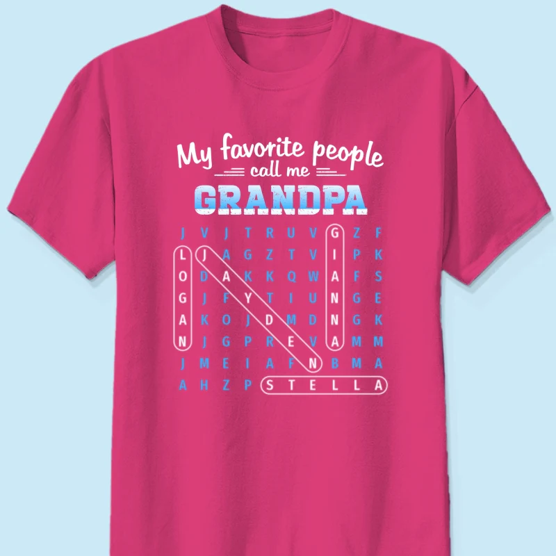 My Favorite People Call Me Grandpa Dad Word Search Puzzle - Personalized Shirt - Gift For Grandpa, Dad - Image 28