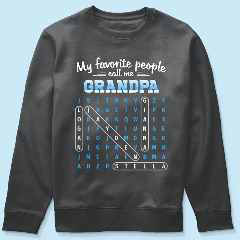 My Favorite People Call Me Grandpa Dad Word Search Puzzle - Personalized Shirt - Gift For Grandpa, Dad - Image 33